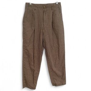 VINTAGE WHITE STAG BROWN BLACK PLAID ANKLE TROUSER PANTS 100% COTTON SIZE 12